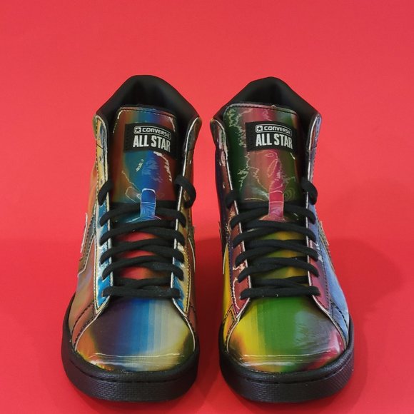 Converse Pro Leather High 'Spectrum' Iridescent Unisex Sneakers 170494C NWT - Picture 6 of 6